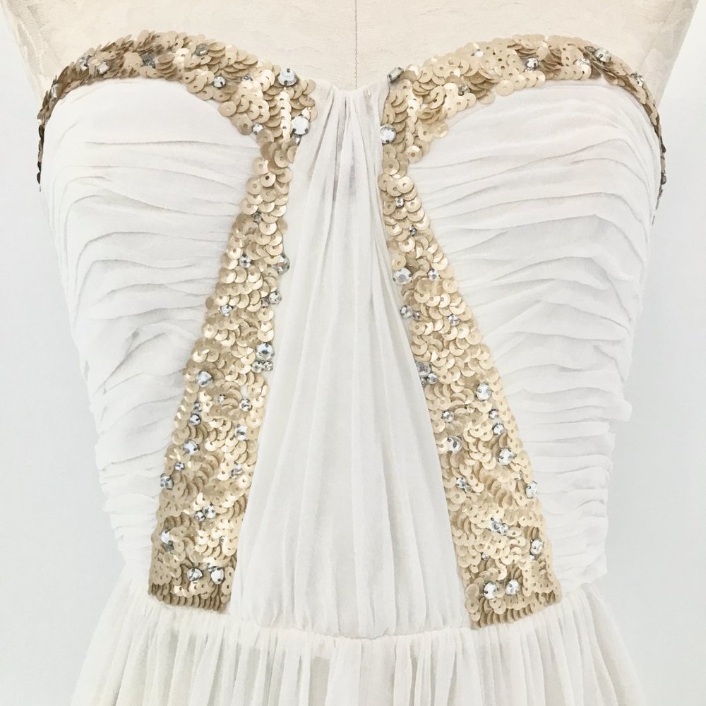 Rebecca Taylor Dress S/M Formal White Prom Wedding Hoco Debutante Maxi Long Gown - Picture 16 of 16